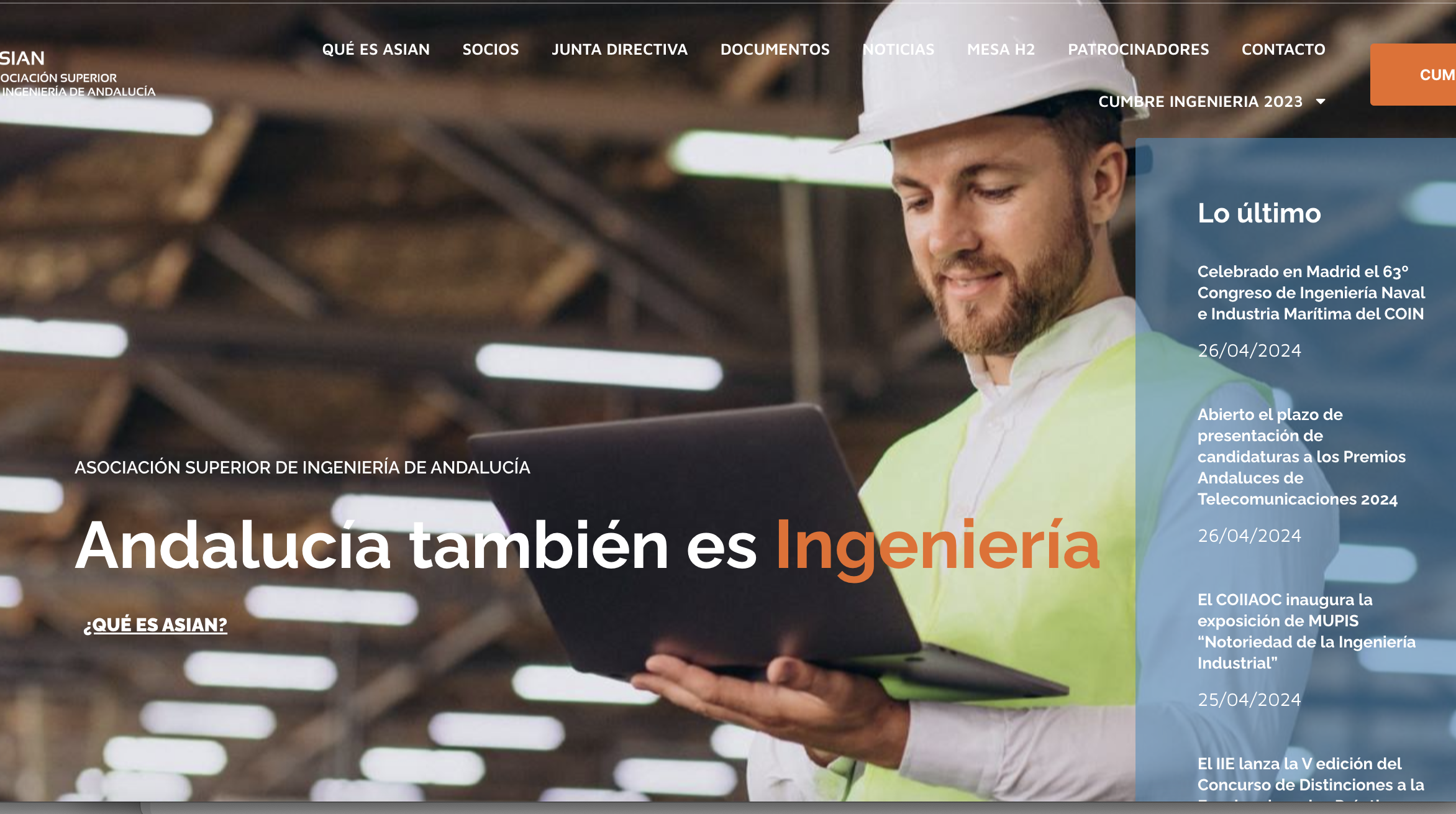 Los ingenieros andaluces renuevan su web